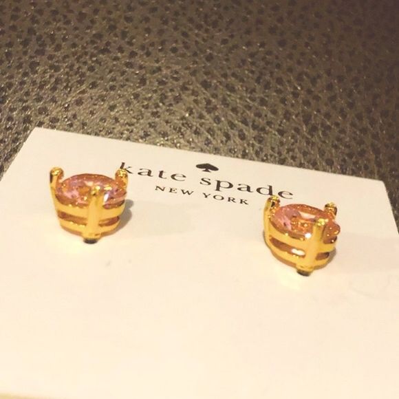 KATE SPADE Light Rose ‘Rise and Shine’ Pink and Gold Earrings - Picture 3 of 7